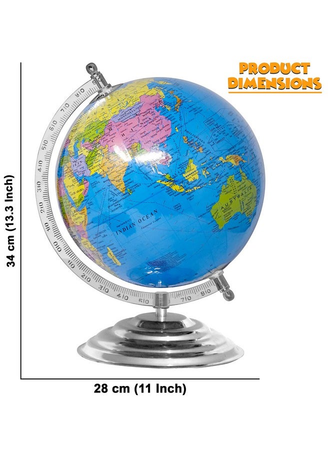 زيست فور تويز لعبة zest 4 toyz Globe التعليمية بارتفاع 13 بوصة وقاعدة معدنية وخريطة سياسية للهند (70 × 100 سم) ديكور منزلي وكرة أرضية وديكور مكتبي هدية قطعة عرض  - Image 3
