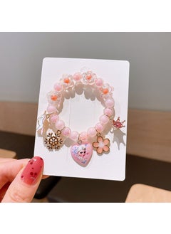 Childrens Cartoon Crystal Bracelet Girl Princess Color Beads Fruit Beaded Jewelry Baby Little Girl Hand String Accessories 8# pink snowflake Elsa