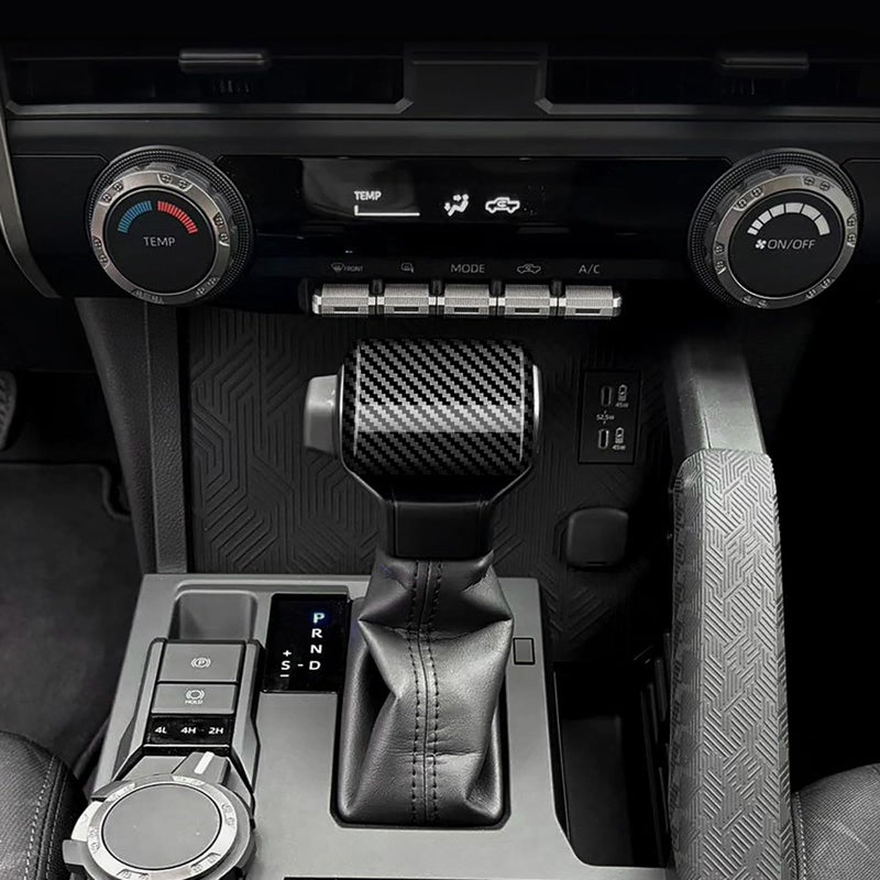 BORUIEN for Toyota Tacoma 2024 2025 and 4Runner 2025 Interior Accessories Center Console ABS Gear Shift Decor Cover Dashboard Trim (Carbon Fiber Grain, Gear Shift Decor) - Image 1