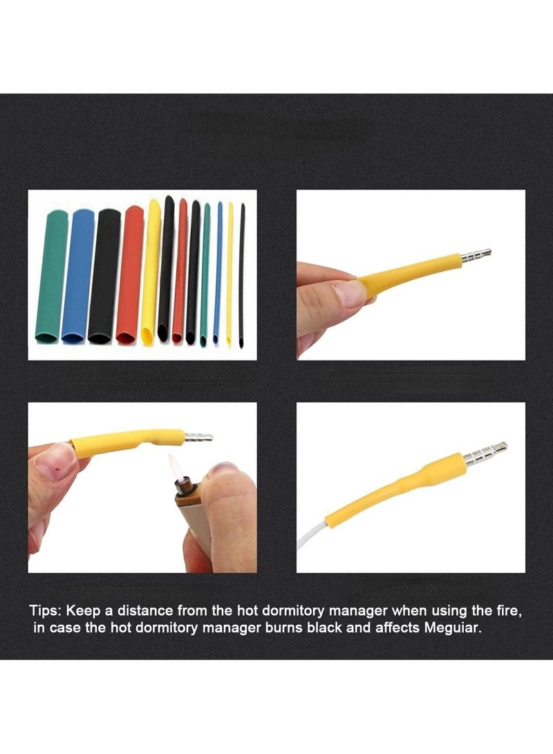 2:1 Heat Shrink Tubing Kit, Electrical Cable and Wire Wrap Sleeve for Hand Tools and Workshops - 8 Sizes and 5 Colors, 164 Pieces, Multi, Plastic - Image 3