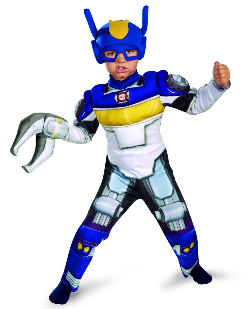 Disguise Boy's Transformers Chase Rescue Bots Toddler Muscle Costume, 3T-4T