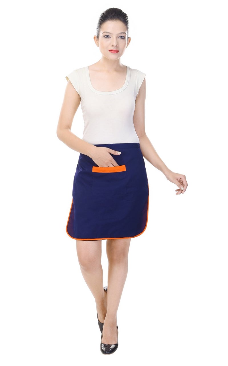 Switchon Polyester Women's Waterproof Short Half Korea Style waist Apron (Blue) - Image 3