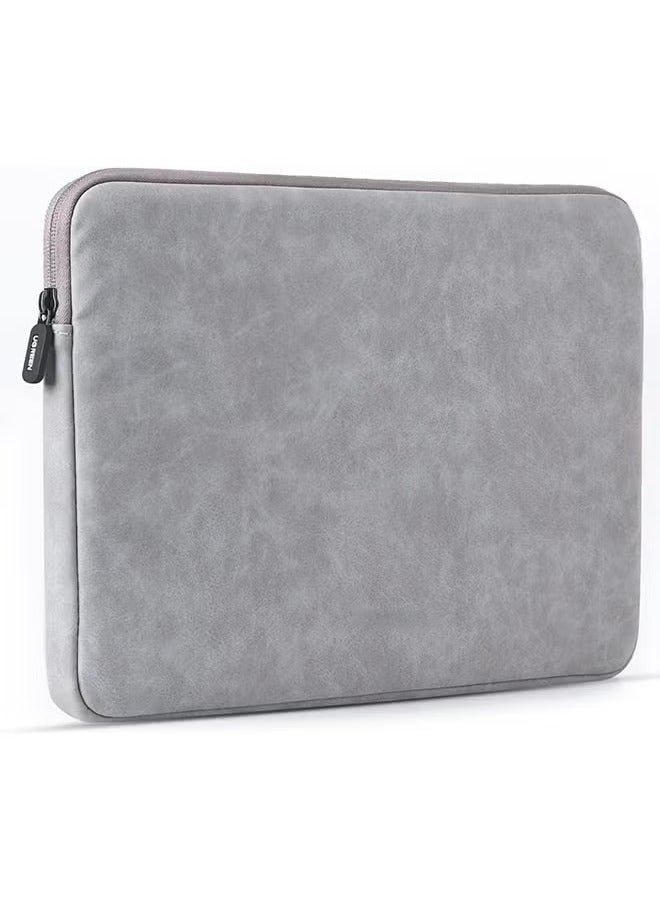 جراب كمبيوتر محمول مقاس 13.3 بوصة متوافق مع أجهزة MacBook Air 13 MacBook Pro 13 جراب كمبيوتر محمول من الجلد مقاوم للماء جراب كمبيوتر محمول مبطن ناعم بسحاب حقيبة واقية (رمادي) - Image 1
