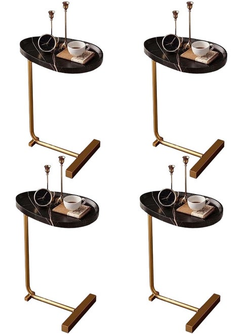 Pack Of 4 C- Shaped Sturdy Nordic Style Coffee Table Sofa Side Table End Table For Living Room 45*30*60cm Black/Gold