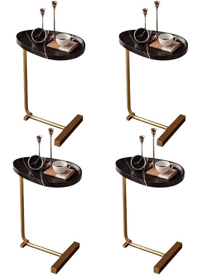 Pack Of 4 C- Shaped Sturdy Nordic Style Coffee Table Sofa Side Table End Table For Living Room 45*30*60cm Black/Gold