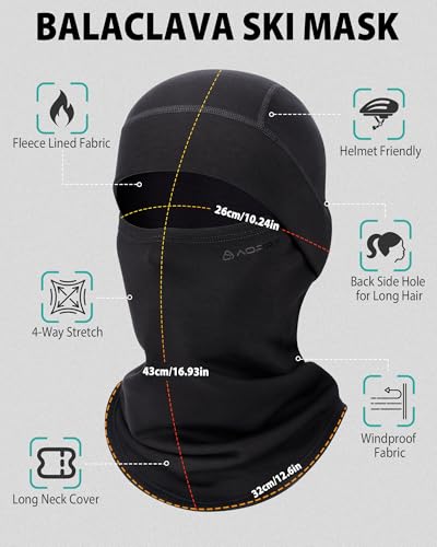 AOPREL Balaclava Ski Mask for Men & Women, Modal Wool Blend Soft Windproof Face Mask Thermal Winter Full Face Cover for Cold Weather - Image 2