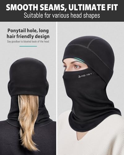AOPREL Balaclava Ski Mask for Men & Women, Modal Wool Blend Soft Windproof Face Mask Thermal Winter Full Face Cover for Cold Weather - Image 4