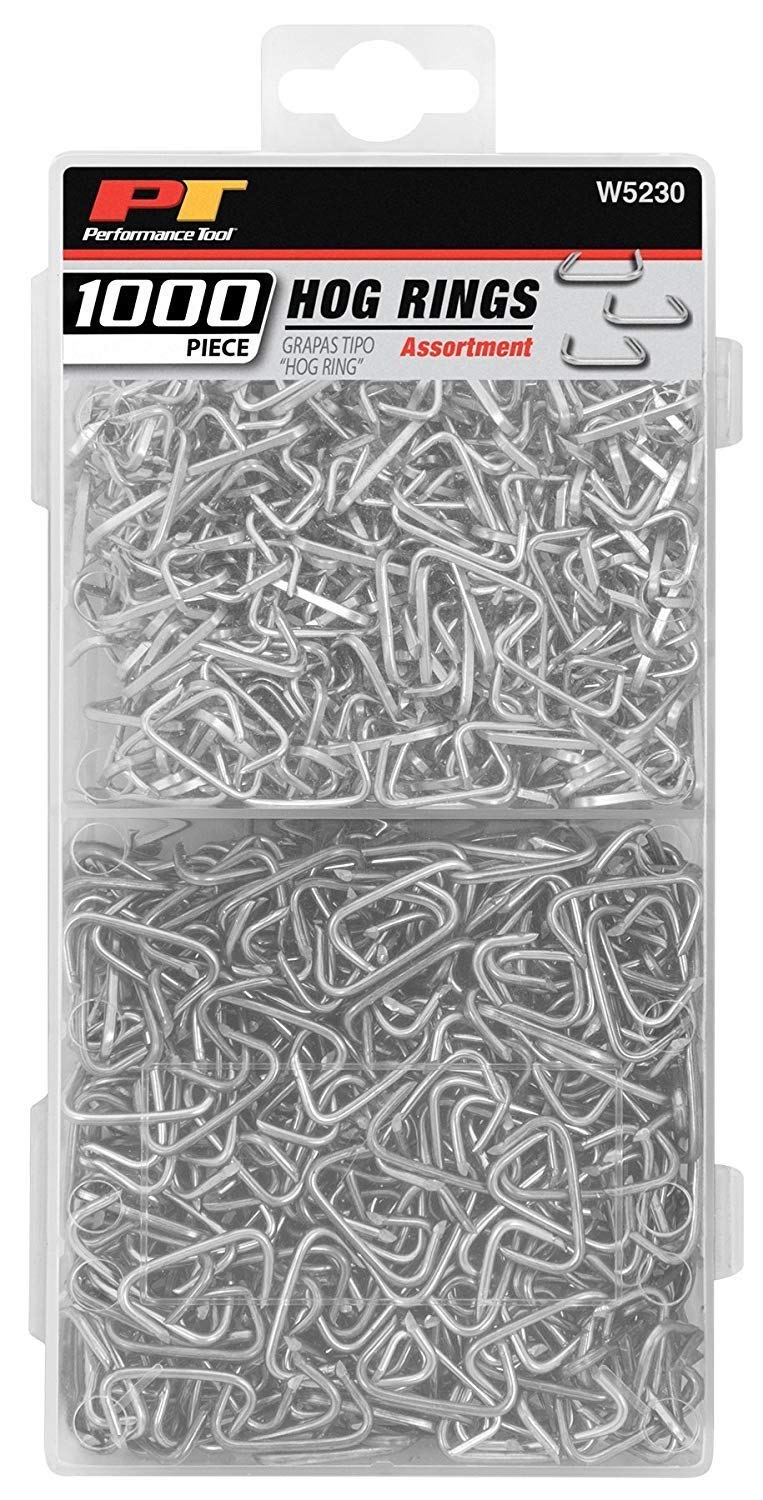 Performance Tool W5230 1000pc Steel Hog Ring for Upholstery fencing craft rope bungee cords bag closures crab pots furniture and much more