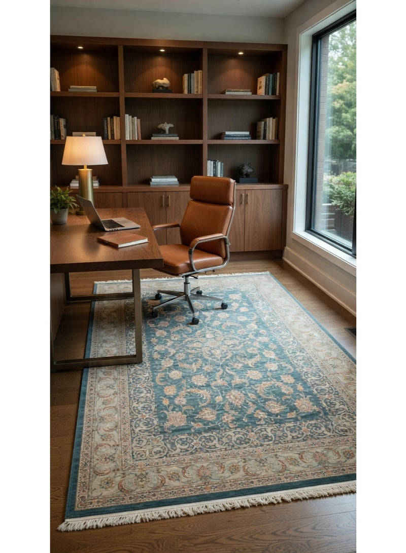 turquois color Iranian carpet in Dubai - Image 2