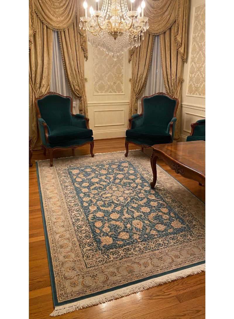 turquois color Iranian carpet in Dubai - Image 5