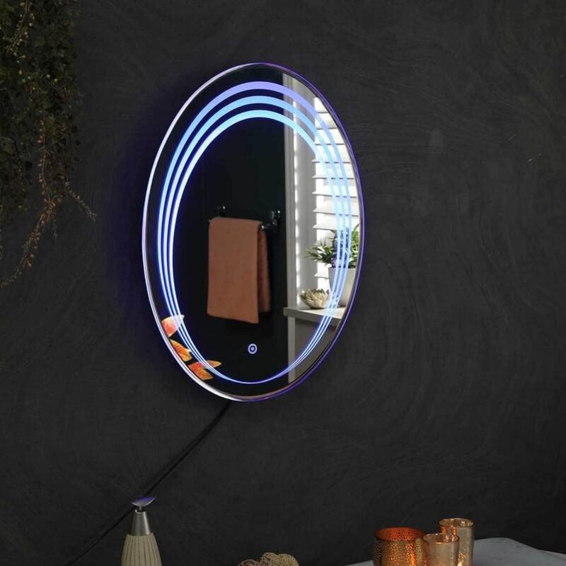 PRINCE ART LED Mirror Glass Bathroom Wall Full Size Length Home Decor Light Mirror for Bedroom Living Room Dressing Room Hall Wash Basin Makeup Room Size 12x18 Inch AZ2 - Image 2