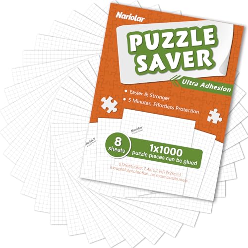 Nariolar Ultra Adhesion Puzzle Glue Sheets 8 Puzzle Saver Sheets for 1000 Piece Jigsaw Puzzles Easy Preservation in Minutes - Image 1