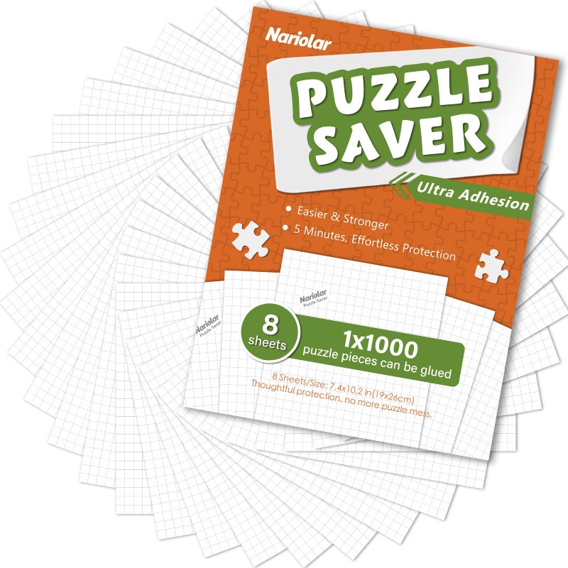 Nariolar Ultra Adhesion Puzzle Glue Sheets 8 Puzzle Saver Sheets for 1000 Piece Jigsaw Puzzles Easy Preservation in Minutes - Image 2