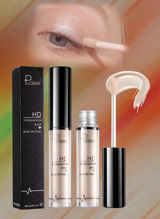 pudaier HD Eyeshadow Makeup ye Primer Eye Base Cream Long Lasting Eyelid Primer Waterproof Liquid Eyeshadow Base Primer Eye Makeup Durable Moisturizing Primer Concealer Natural 02 - Image 1