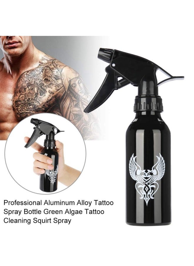 klarako - 250ml Tattoo Spray Bottle, Aluminum Pump Bottle Tattoo Spray Bottle Atomizer Sprayer Hairdressing Tattoo Water for Hairdressing Tattoo Household Green Soap Spray Bottle(Black) - Image 1
