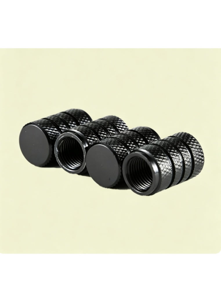 Gecomo Anodized 6061 Aluminum Alloy Tyre Air Valve Stem Caps, Black - Pack of 5 - Image 1