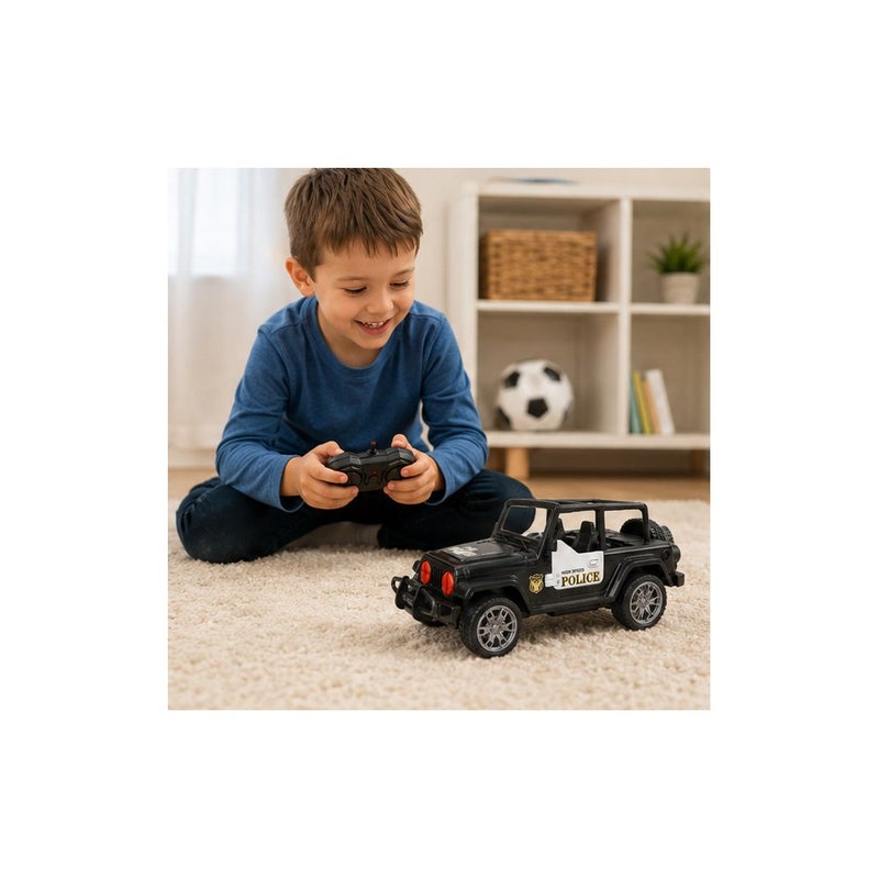 Drift Race Command | RC Police Jeep Toy Car for Kids, Black Remote Control Vehicle with Controller, Modern Design Police Theme - Image 3