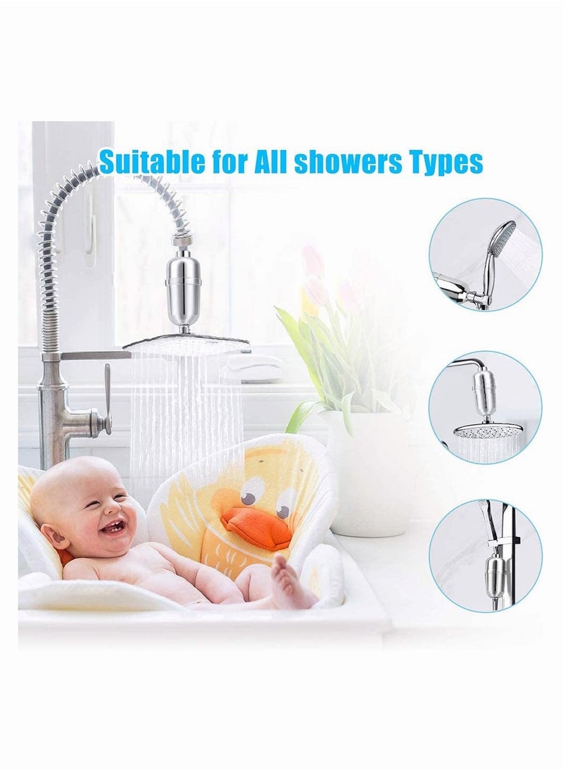 AMINAC - Shower Filter 16 Stage Shower Head Filter for Hard Water Showerhead Filter to Remove Chlorine and Fluoride - Image 1