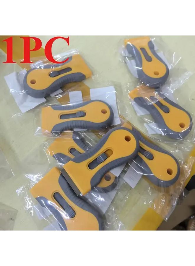 Yellow Adhesive Remover Scraper Multi Purpose Tool For Car Film Glass Floor Wallpaper - Image 1