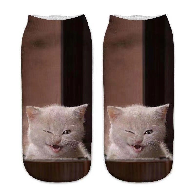 3D Personality Animal Print Socks Cute Boat Socks Cat Socks Cartoon Print Socks Dog Series Adult Socks Digital Print - Image 1