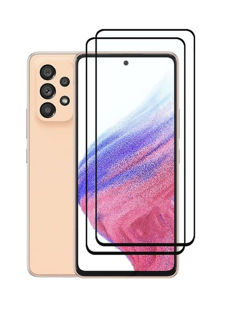 Super 2 Pieces Tempered Glass Screen Protector 5D Designed For Samsung Galaxy A53 Full Glue Edge to Edge Full Screen Coverage And Bubble Free - Image 1