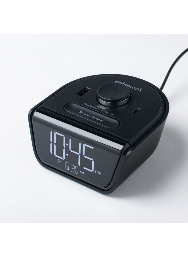 Brandstand | CubieWink | User Friendly & Convenient Charging Alarm Clock| 1 USB-A and 1 USB-C Ports - Image 1