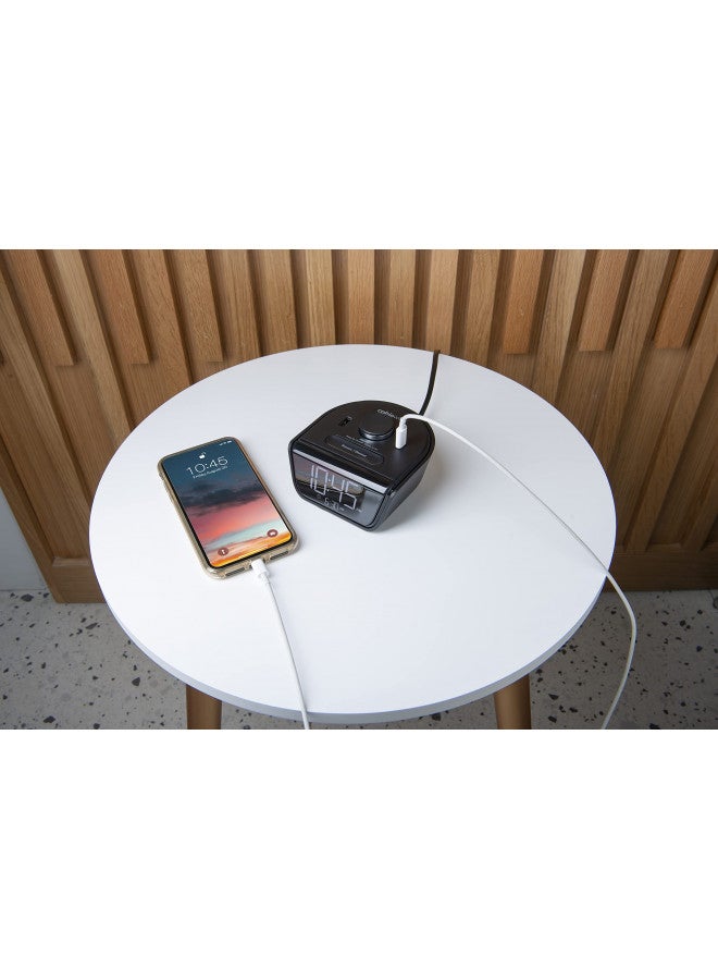 Brandstand | CubieWink | User Friendly & Convenient Charging Alarm Clock| 1 USB-A and 1 USB-C Ports - Image 3