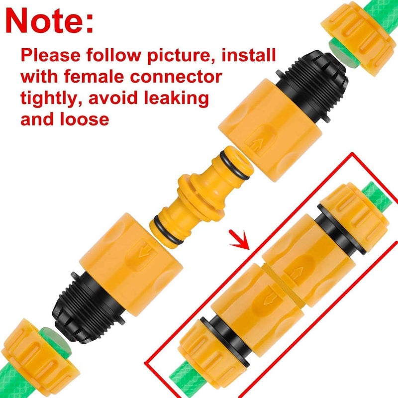 Khazna Garden Hose Fitting Set, 1 Nozzle, 5 End Quick Connector,Hose Waterstop Connector,2 Double Male Snap Connector,2 Hose Tap Connector 1/2 Inch and 3/4 Inch Size 2-in-1 - Image 5