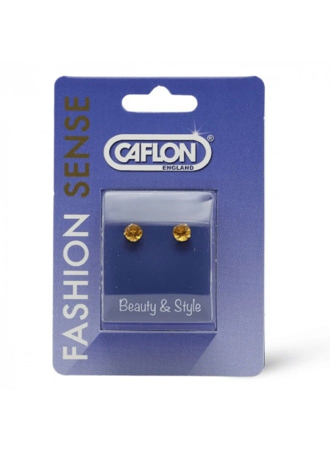 Caflon Fashion sense earrings for sensitive ears(5MM NOV TOPAZ) - Image 2