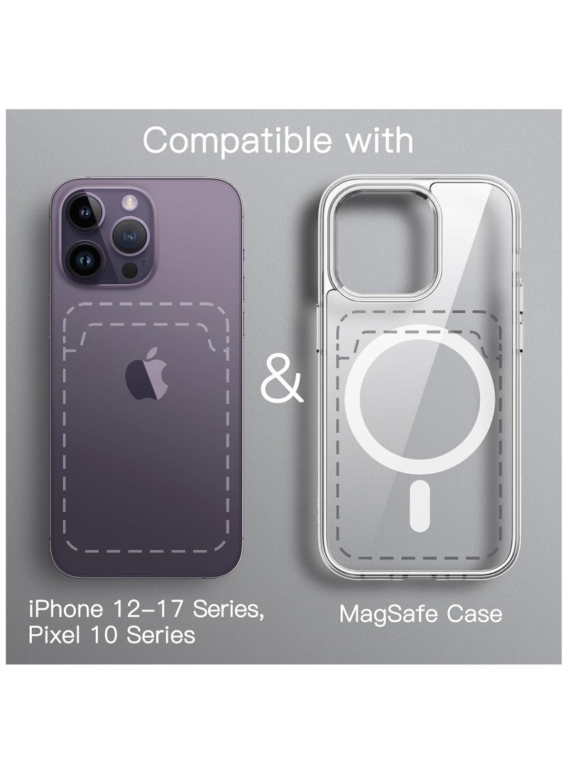 Magnetic Wallet Compatible with MagSafe for iPhone 17/17e/Air/16/15/14/13/12 Series, Pixel 10 Series, PU Phone Card Holder, Store 1-2 Cards (Black) - Image 2