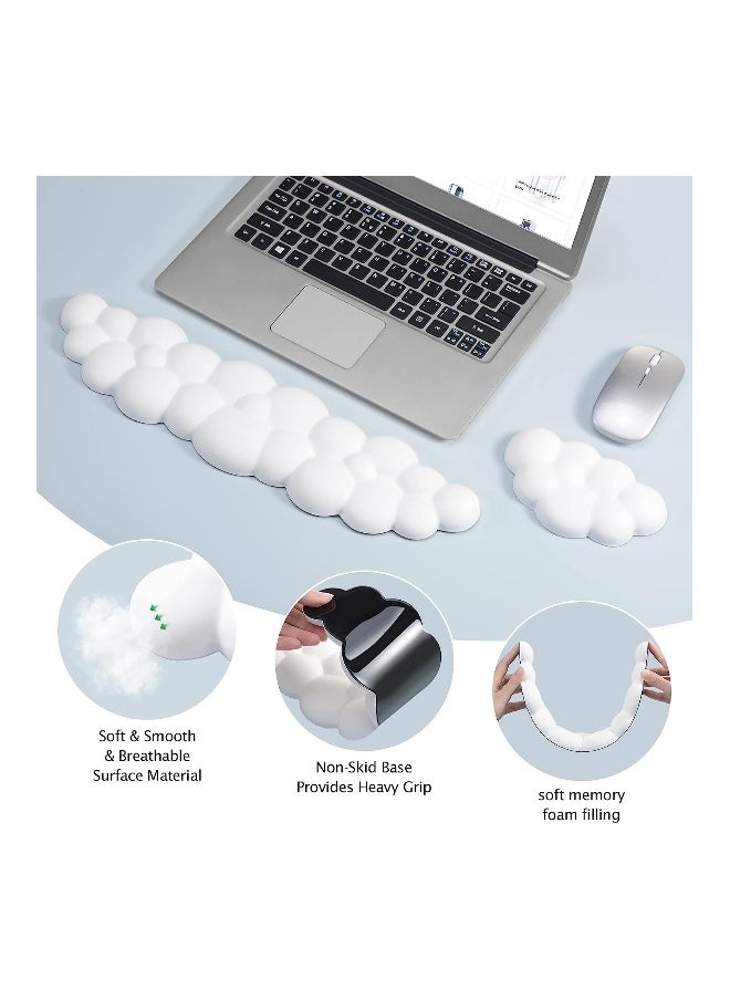 Topleo Keyboard Wrist Rest Set Cute Cloud Shape Wrist Rest Support for Mouse Keyboard Computer Elbow Pad Arm Rest Mouse Wrist Cushion, Ergonomic Design for Typing Comfortably (Keyboard not Included)  - Image 4