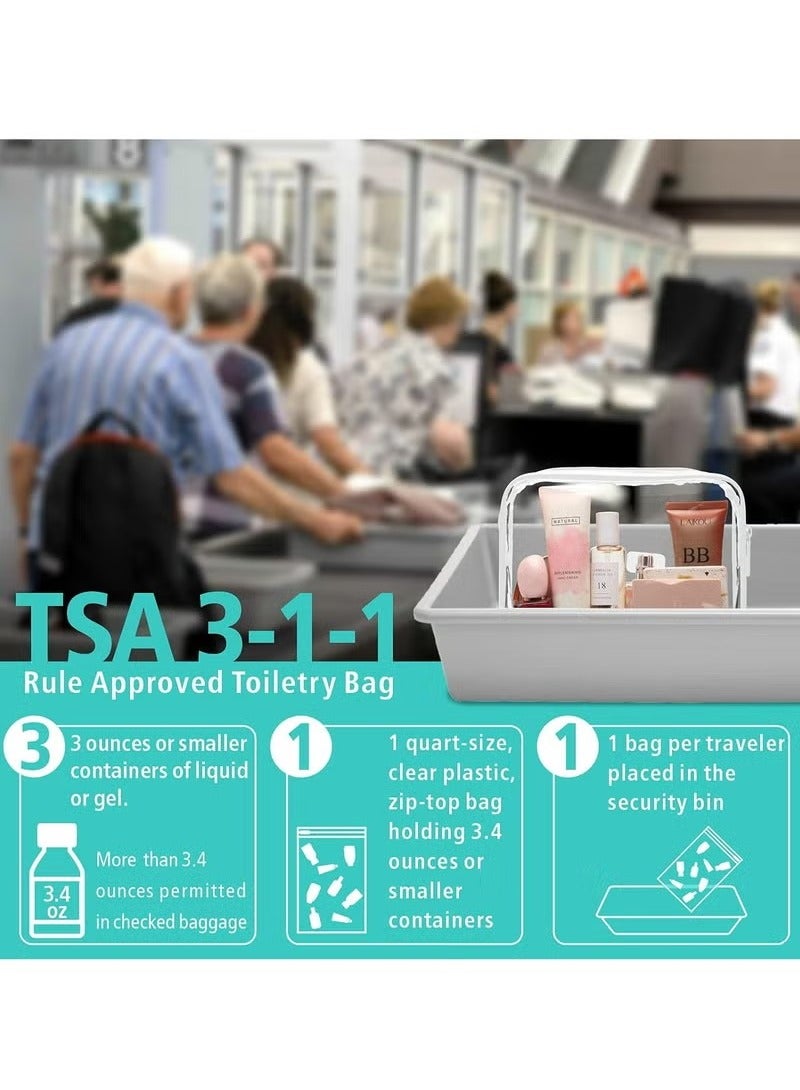 3 Pack TSA Approved Travel Toiletry Bags Makeup Cosmetic Bags for Women, White - Image 2