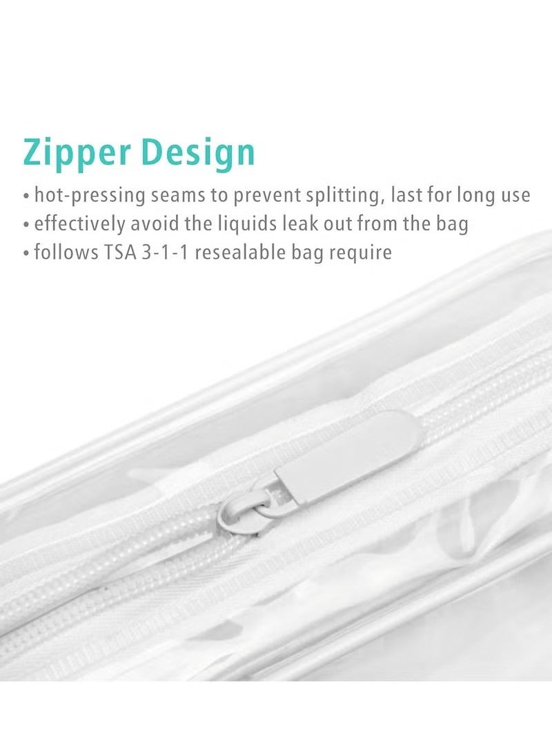 3 Pack TSA Approved Travel Toiletry Bags Makeup Cosmetic Bags for Women, White - Image 3