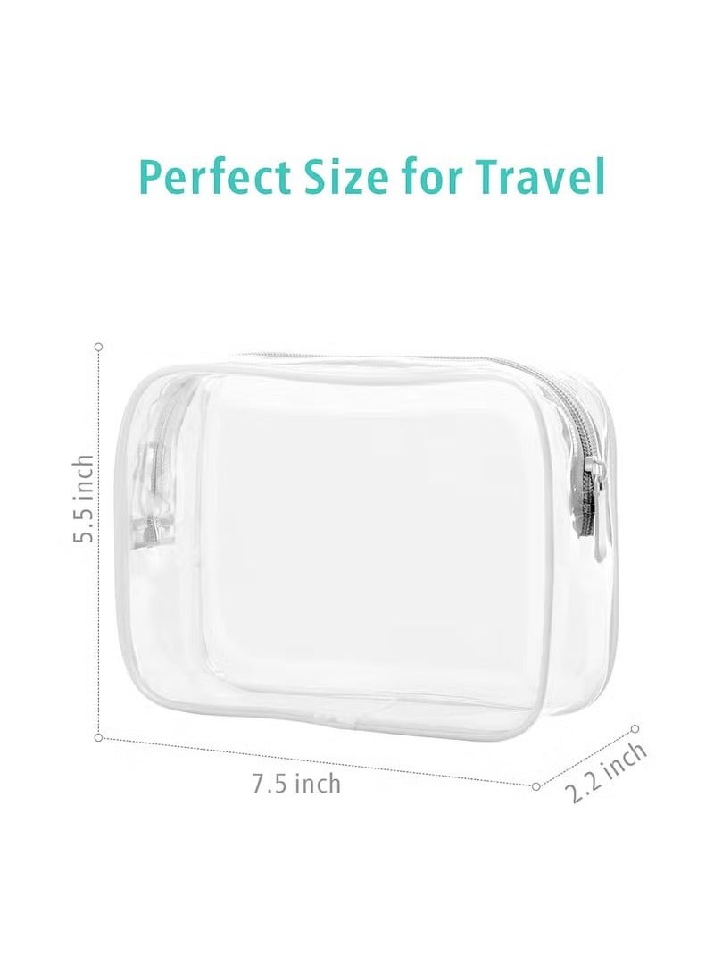 3 Pack TSA Approved Travel Toiletry Bags Makeup Cosmetic Bags for Women, White - Image 5