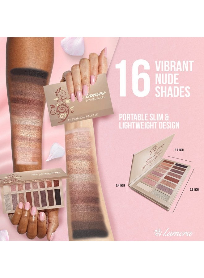 Lamora Eyeshadow Palette Makeup - Eye Makeup Palette with 16 Highly Pigmented Matte & Shimmer Shades - Vegan & Blendable - Image 2