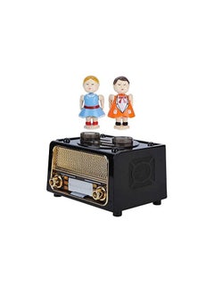 Generic Pretty Music Retro Radio Shaped Music Box Portable Kissing Couple Doll Musical Jewelry Storage Box Kid Gift Home Table 1pcs Fashion  - Image 2
