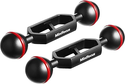 MINIFOCUS 4" Double Ball Aluminum Alloy Extension Arm, 1" Ball Head Connector Underwater CNC Arm System Connector Ball - Image 1