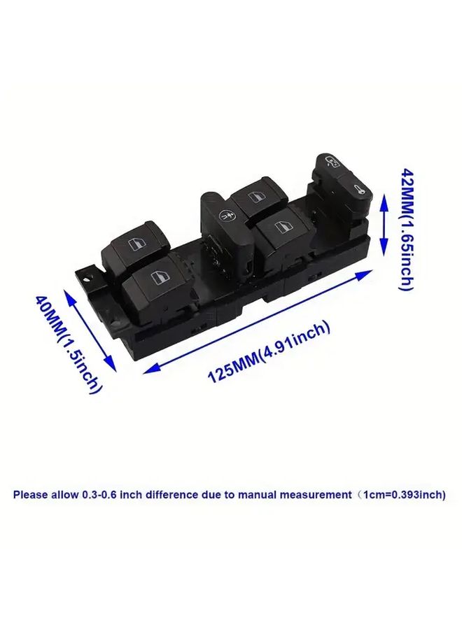 Left Front Power Window Master Switch Black VW Golf Jetta Bora Passat - Image 2