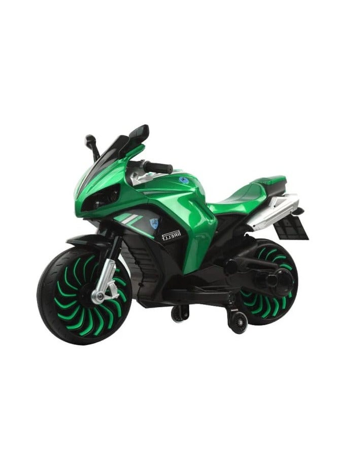 Multi-color electric ride-on motorcycle for children 2024 (Green) - Image 1
