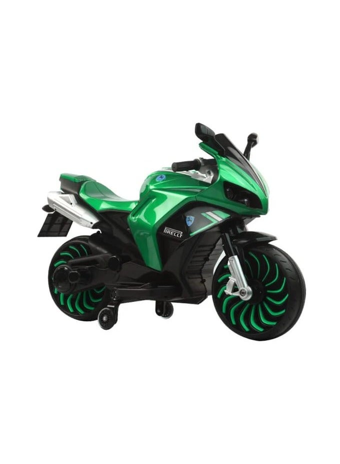 Multi-color electric ride-on motorcycle for children 2024 (Green) - Image 2