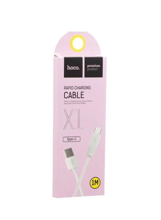 Hoco X1 Type-C Charging Cable White - Image 1