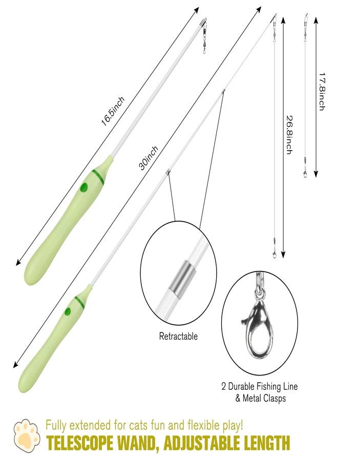 BEBOBLY 3-in-1 Retractable Cat Wand Toy for Indoor Cats Interactive Cat Feather Toys - Image 2