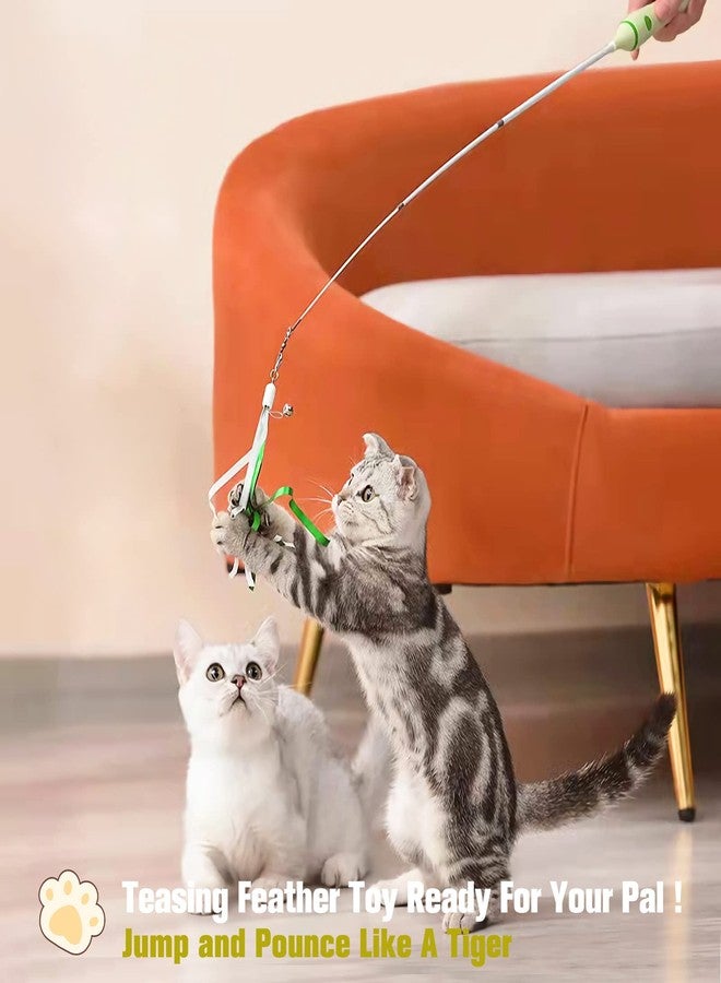BEBOBLY 3-in-1 Retractable Cat Wand Toy for Indoor Cats Interactive Cat Feather Toys - Image 4