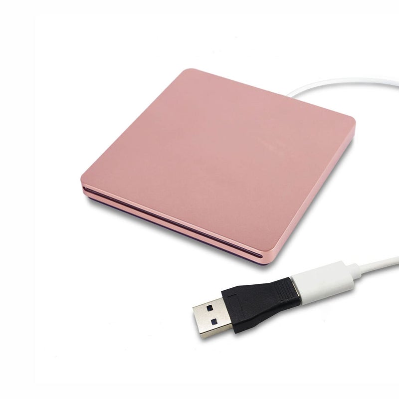 External DVD Driveï¼ŒUSB 3.0 Portable CD/DVD +/-RW Drive/DVD Player for PC Computer USB-C/Type-c Slim DVD/CD ROM Rewriter Burner Compatible with The Latest MacBook pro/MacBook/dell Laptop etc