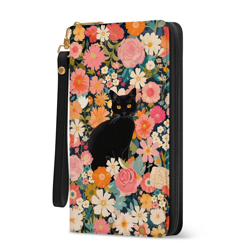 Vorruil Cat Women Wallet, Black Cat RFID Blocking Credit Card Holder Wallet for Women Wristlet, Cute Ladies Purse with Zip Around Phone Holder, Large Capacity Wallets Hand Strap, Women's Clutch Organizer - Image 1