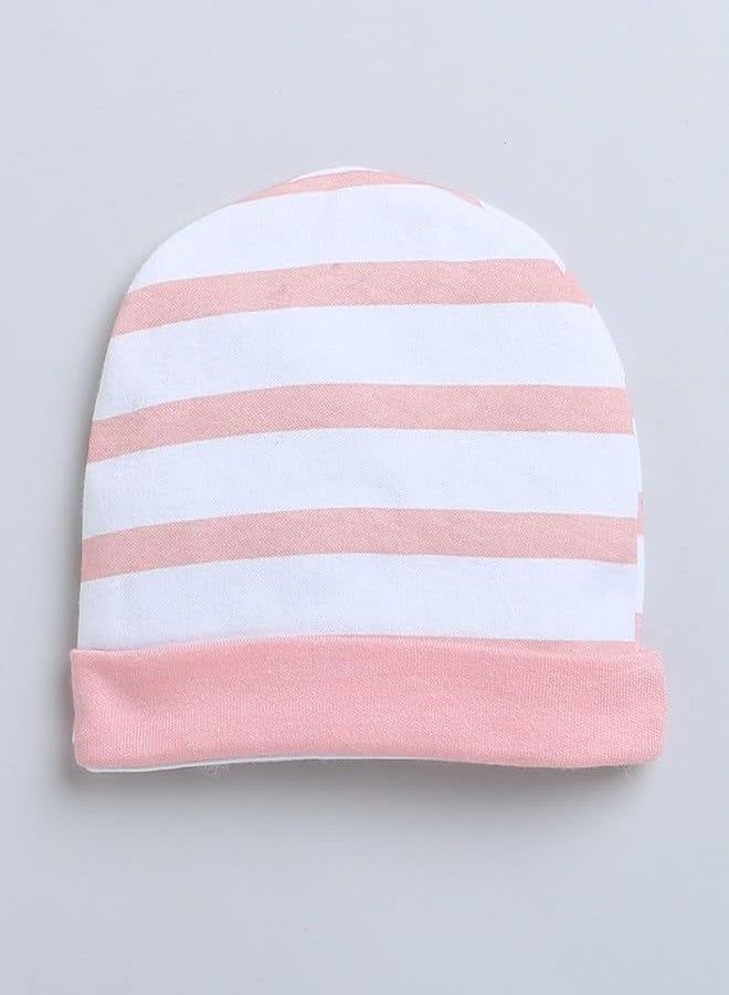 BUMZEE قبعة دائرية للأطفال الرضع من بامزي باللونين الخوخي والأبيض، عبوة من قطعتين، العمر من 3 إلى 6 أشهر (Peb9314C-pch.wht) - Image 4