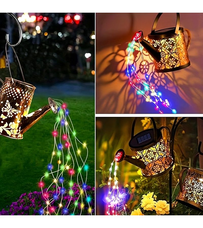 Solar Powered Rattan String Lights 3M 300LED Warm Color 8 Modes IP54 For Outdoor Garden Patio Yard Tree Fence Decoration - Image 5