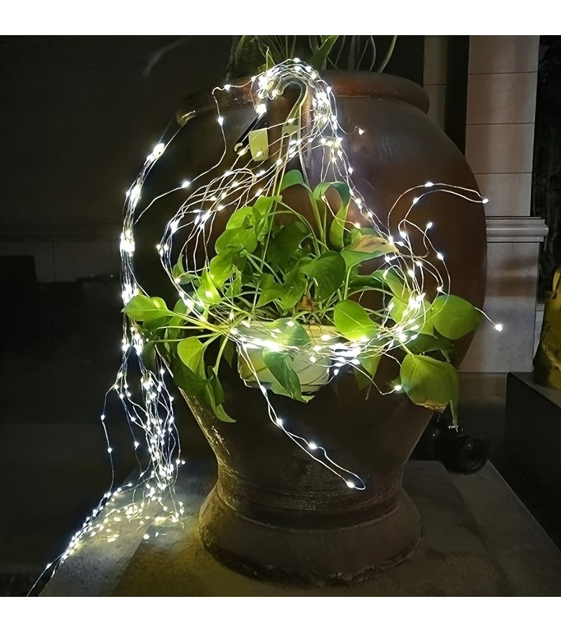 Solar Powered Rattan String Lights 3M 300LED Warm Color 8 Modes IP54 For Outdoor Garden Patio Yard Tree Fence Decoration - Image 2