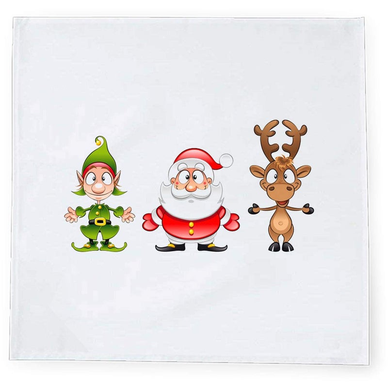 Khakee 6 Pcs Christmas Theme Tafta Silk Table Napkins 10x 10 for Xmas Decoration Christmas OrnamentsChristmas Gift npxmas110P - Image 2