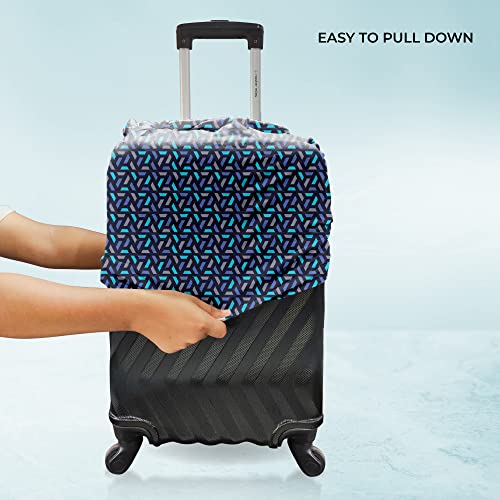 Nasher Miles Polyester 55 (20 Inch) Small Protective Luggage Cover - Blue Cells Design - Image 3
